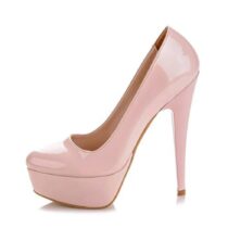 Pink Shiny Platform Stiletto Heels for Women MA-008