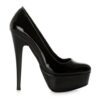 Black Shiny Platform Stiletto Heels for Women MA-008