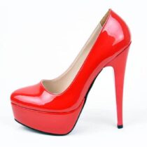 Red Shiny Platform Stiletto Heels for Women MA-008