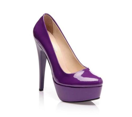 Purple Shiny Platform Stiletto Heels for Women MA-008