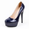 Blue Shiny Platform Stiletto Heels for Women MA-008