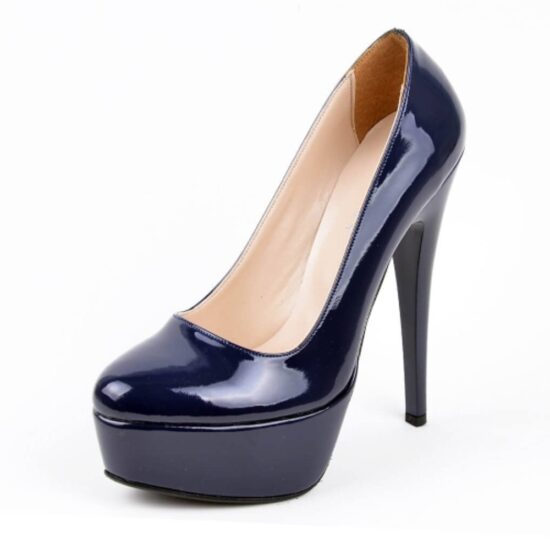 Blue Shiny Platform Stiletto Heels for Women MA-008