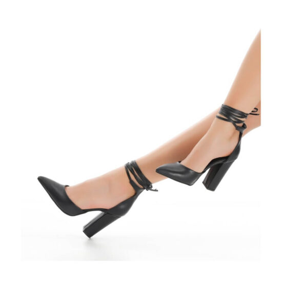 Black Ankle Strap High Heels for Women RA-040