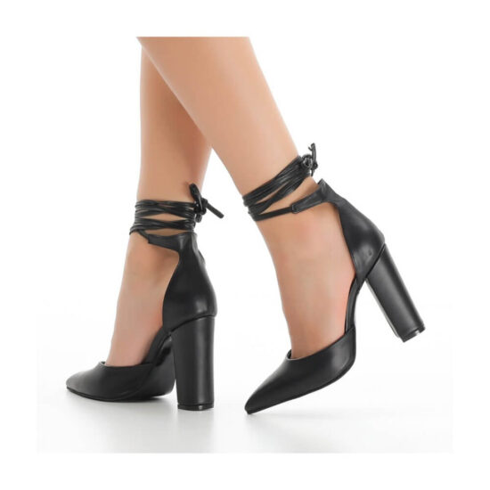 Black Ankle Strap High Heels for Women RA-040