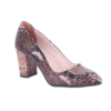 Brown Print Low Heel Dress Shoes for Ladies MA-024