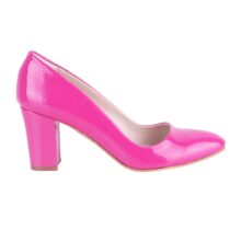 Fushcia Shiny Low Heel Dress Shoes for Ladies MA-024