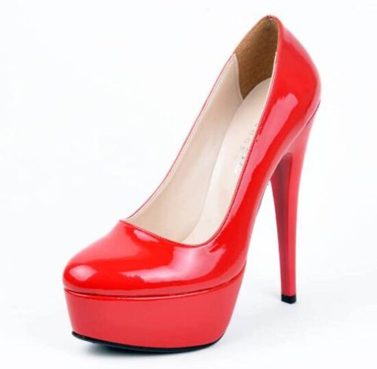 Red Shiny Platform Stiletto Heels for Women MA-008