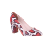 Orange Print Low Heel Dress Shoes for Ladies MA-024