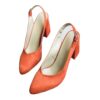 Orange Suede Ankle Strap Heels for Women MA-028