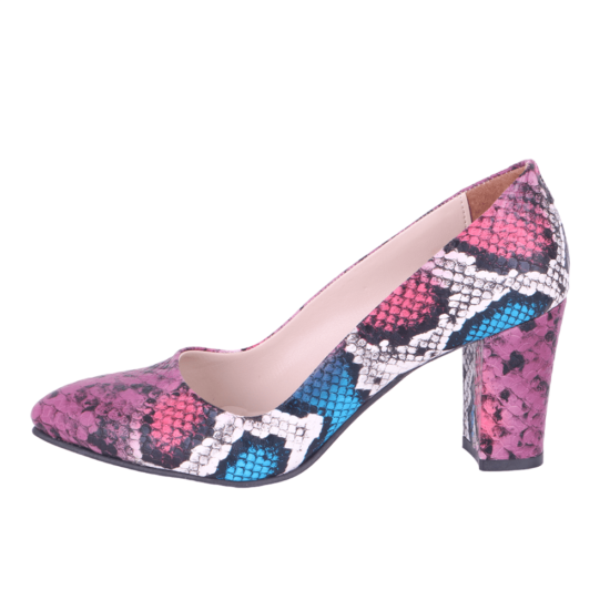 Pink Print Low Heel Dress Shoes for Ladies MA-024