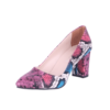 Pink Print Low Heel Dress Shoes for Ladies MA-024