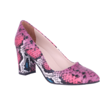Pink Print Low Heel Dress Shoes for Ladies MA-024
