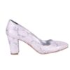 Silver Print Low Heel Dress Shoes for Ladies MA-024