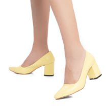 Yellow Low Heel Dress Shoes for Ladies MA-024