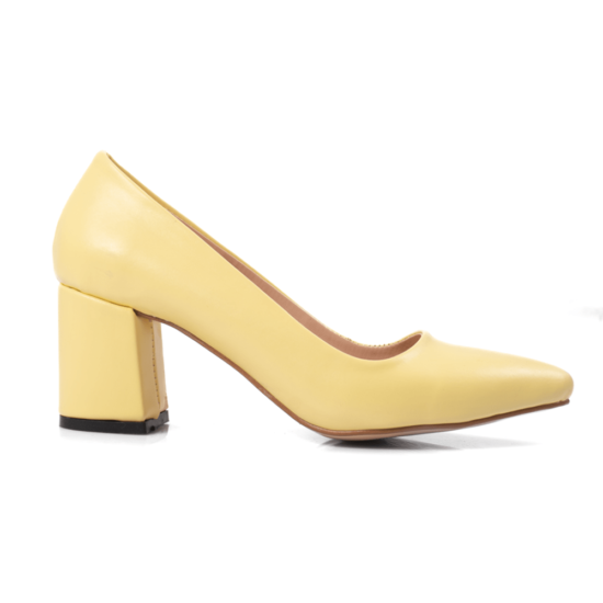 Yellow Low Heel Dress Shoes for Ladies MA-024