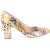 Yellow Print Low Heel Dress Shoes for Ladies MA-024