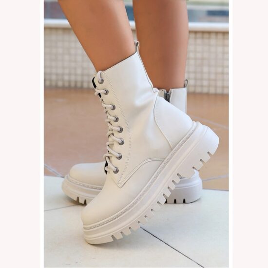 Beige Fall Ankle Boots Women Casual Winter Shoes AL-215