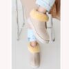 Beige Winter Fur Boots for Women Low Heel AL-219