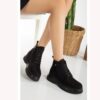 Black Casual Women's Boots With Zipper AL-207