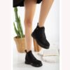 Black Casual Women's Boots With Zipper AL-207