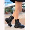 Black Fall Ankle Boots Women Casual Winter Shoes AL-215