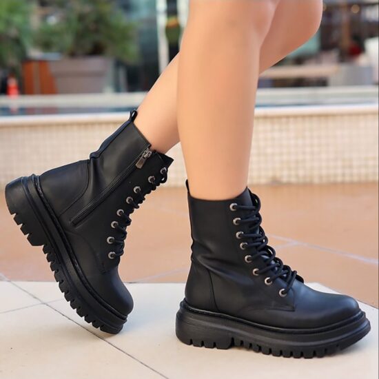 Black Fall Ankle Boots Women Casual Winter Shoes AL-215