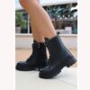 Black Fall and Winter Business Casual Boots for Women AL-216