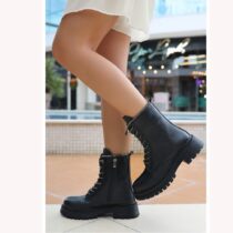 Black Fall and Winter Business Casual Boots for Women AL-216