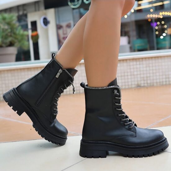 Black Fall and Winter Business Casual Boots for Women AL-216