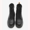 Black Lace up Boots for Women Knee High HS-01