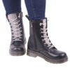 Black Lace up Boots for Women with Rhinestone HS-02