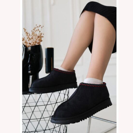 Black Low Heel Winter Dress Shoes for Women AL-218