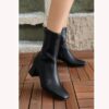 Black Square Toe Ankle Boots for Women AL-213