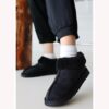 Black Winter Fur Boots for Women Low Heel AL-219