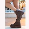 Brown Orthopedic Lace up Boots for Women Knee High AL-206