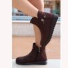 Brown Orthopedic Side Zipper Boots for Women AL-202