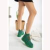 Green Casual Women's Boots With Zipper AL-207