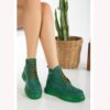 Green Casual Women's Boots With Zipper AL-207