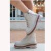 Shiny Orthopedic Lace up Boots for Women Knee High AL-206