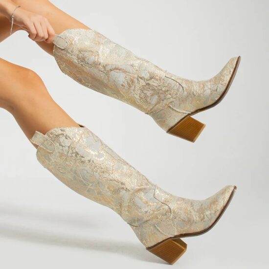 Beige Authentic Cowboy Boots for Women TU-027