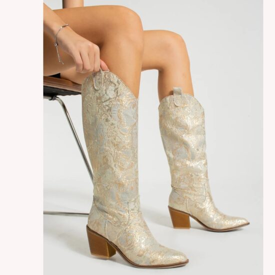 Beige Authentic Cowboy Boots for Women TU-027