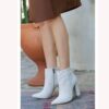 Beige Thick Heel Boots for Women High Heel AL-221