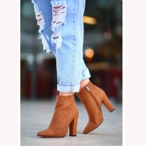 Tan Thick Heel Boots for Women High Heel AL-221