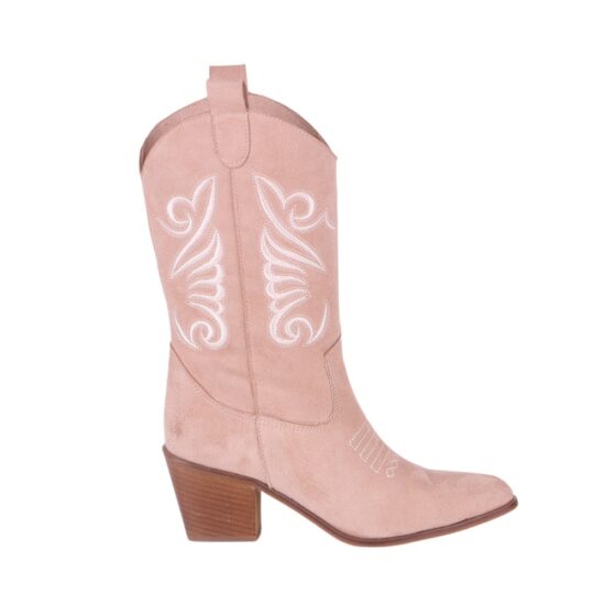 Beige Embroidered Western Cowboy Boots for Women TU-04