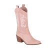 Beige Embroidered Western Cowboy Boots for Women TU-04