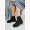 Black Ankle Boots Low Heel Boots for Women AL-223