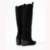 Black Chunky Heel Cowgirl Boots for Women TU-01