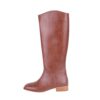 Brown Block Heel Boots for Women Wide Calf TU-015