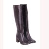 Brown Crocodile Boots for Women Wide Calf TU-021