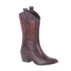 Brown Embroidered Western Cowboy Boots for Women TU-04